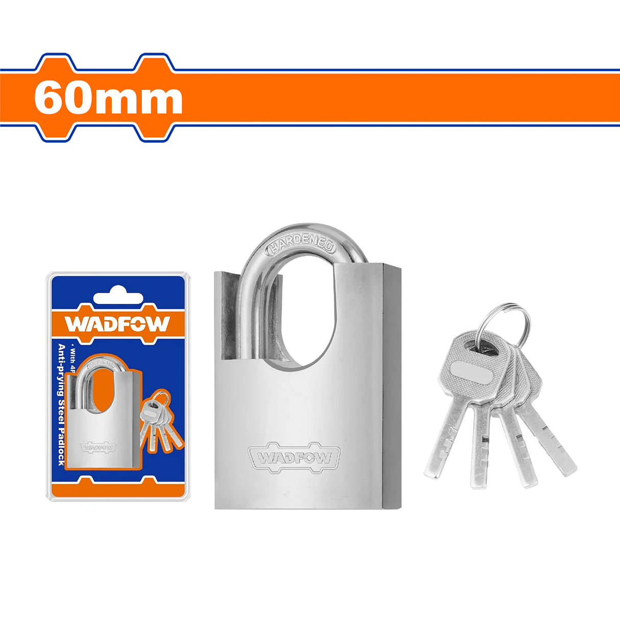 WPD8460/WPD8470 Anti-Intrusion Prying Steel Padlock 60mm-70mm With 4 Iron Keys