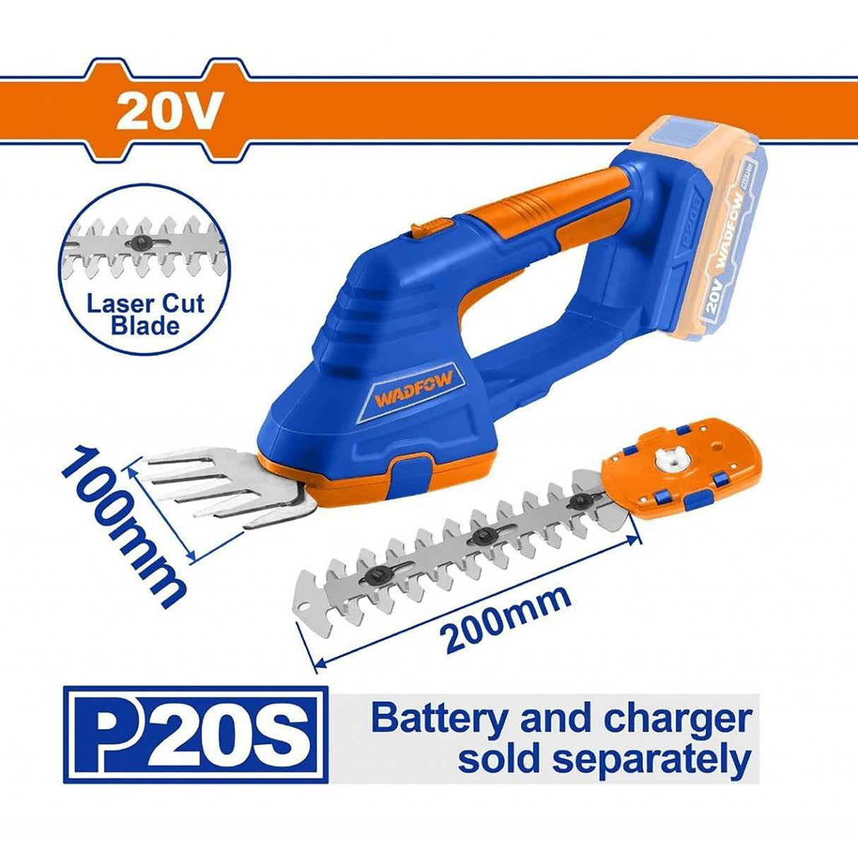 WJC1520 P20S 20V Lithium-Ion Cordless Garden Shear (No-load speed: 1200rpm)