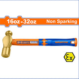 Non-Sparking Ball Pein Hammer with Fiberglass Handle 16oz/450g-32oz/900g WAD-HT