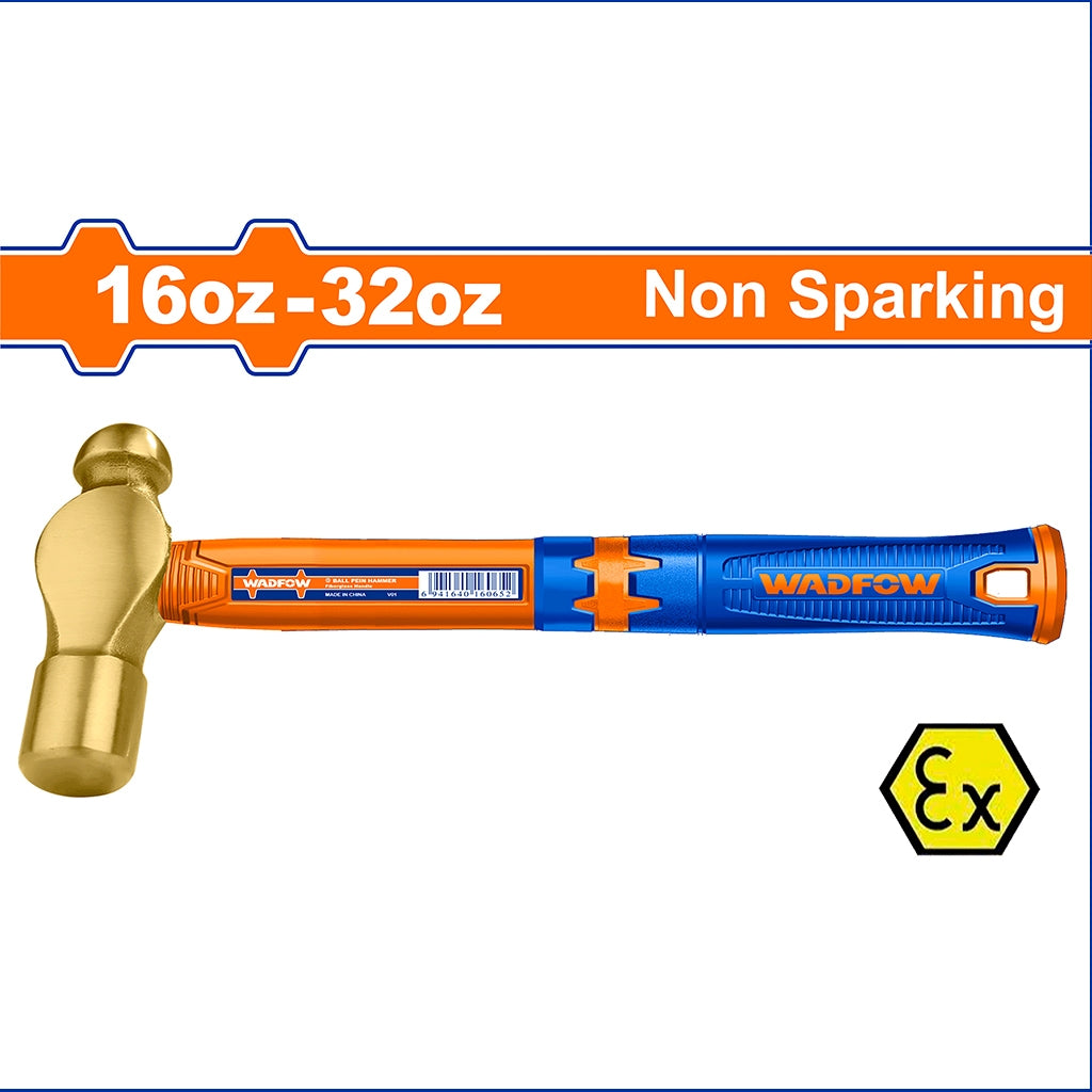 Non-Sparking Ball Pein Hammer with Fiberglass Handle 16oz/450g-32oz/900g WAD-HT