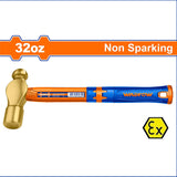 Non-Sparking Ball Pein Hammer with Fiberglass Handle 16oz/450g-32oz/900g WAD-HT