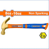 Non-Sparking Claw Hammer w/ Fiberglass Handle 8oz/220g-16oz/450g WAD-HT