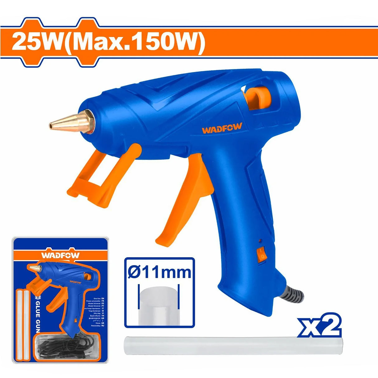 WGL3608 Heavy duty Industrial Grade Glue Gun with (2pcs)150mm Glue Sticks