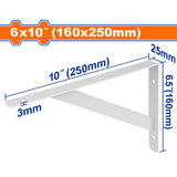 Heavy Duty Reinforced Shelf Support Brackets with 6-Fixing Points (SOLD PER PIECE)