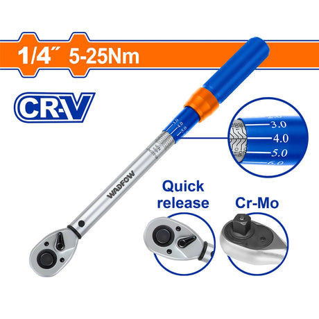 1/2",1/4",3/8" Cr-V + Cr-Mo steel Heat Treatment Preset Torque Wrench WWQ1D WAD-HT