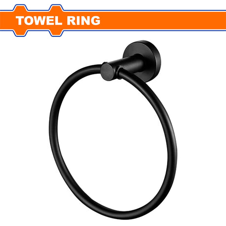 Matte Black & Chrome Plated Zinc Alloy Towel Ring