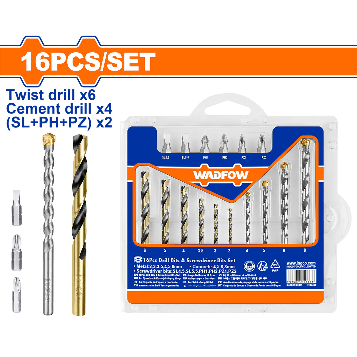 WKS4165 16 Piece Drill Bits and Screwdriver Bits Set