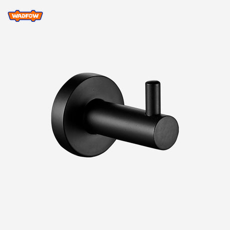 Matte Black & Chrome Plated Zinc Alloy Bathroom Robe Hook