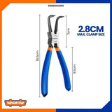 7inch/180mm Bent Head Internal Circlip Pliers w/ Plastic Handle PP Hanger WPL9C74