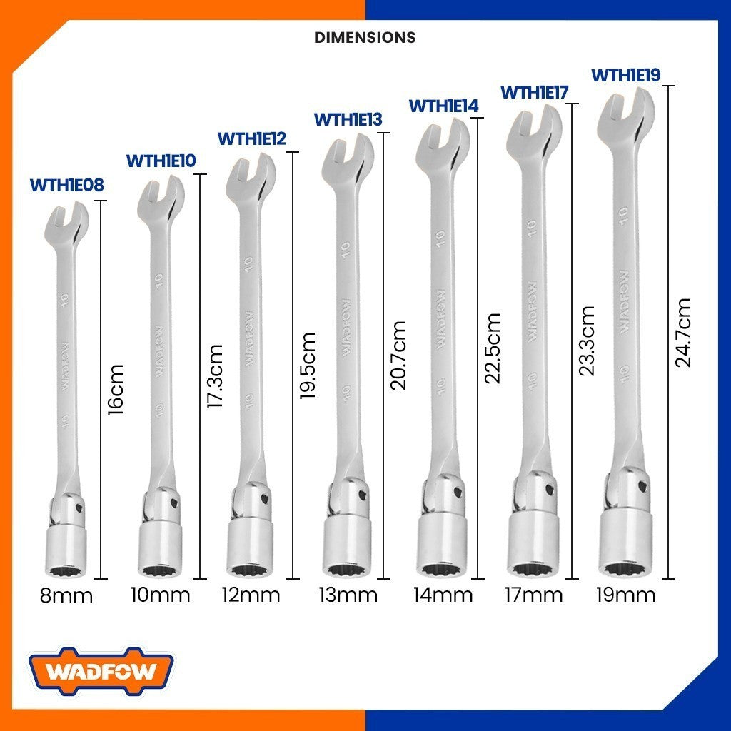 WTH1E Open End Swivel Head Socket Spanner Wrench