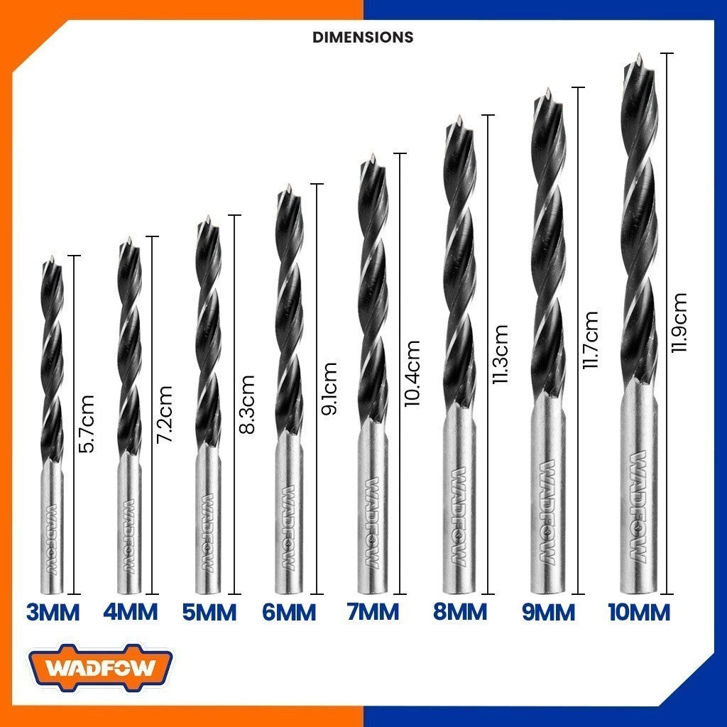 8pcs Set of wood drill bits