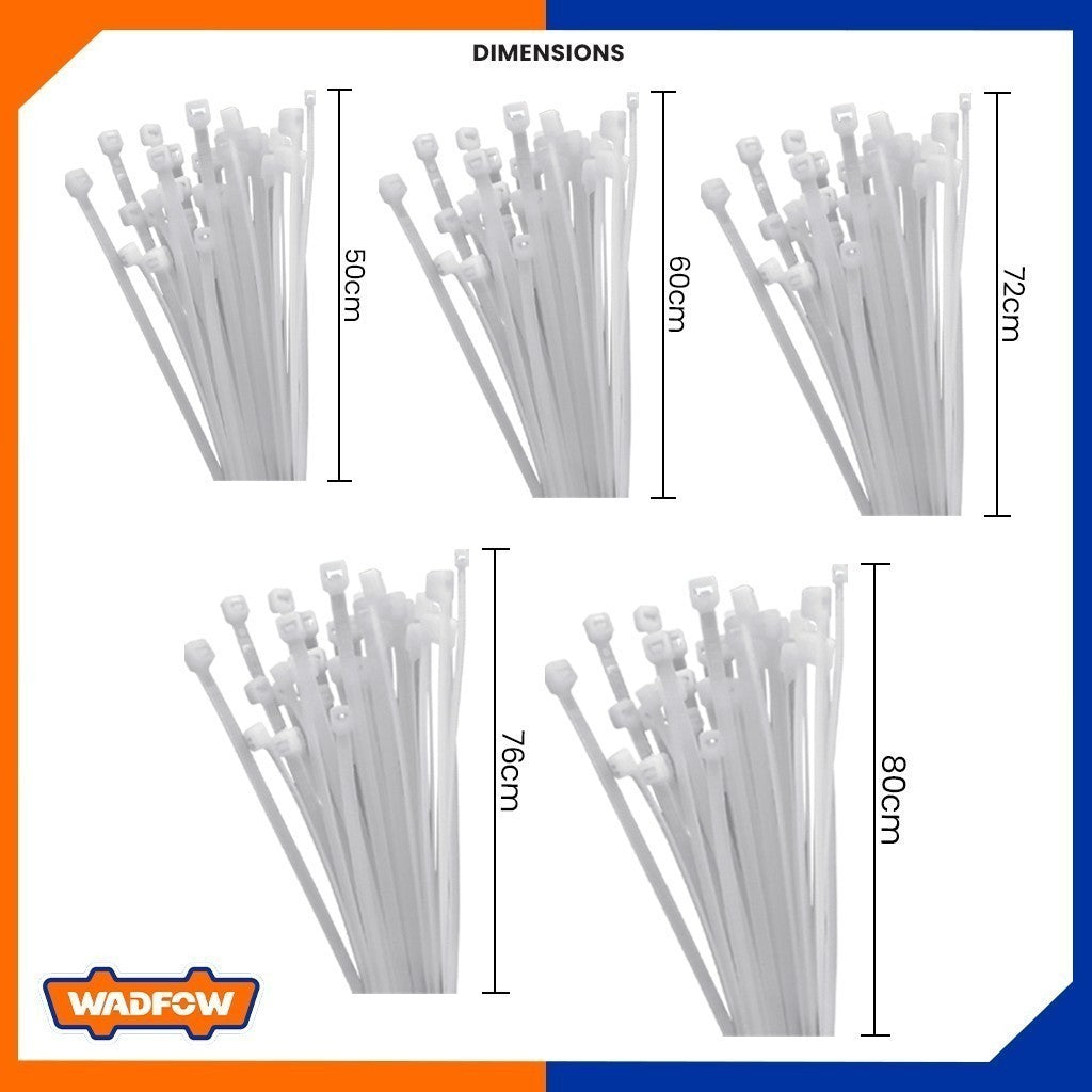 WTE3 100pcs Multipurpose Nylon Cable Ties Self Locking Zip Ties Cable 9.0mm