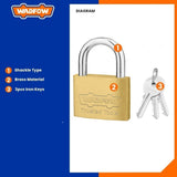 Brass Padlock Durable 20mm-50mm with 3 Pcs Iron Keys