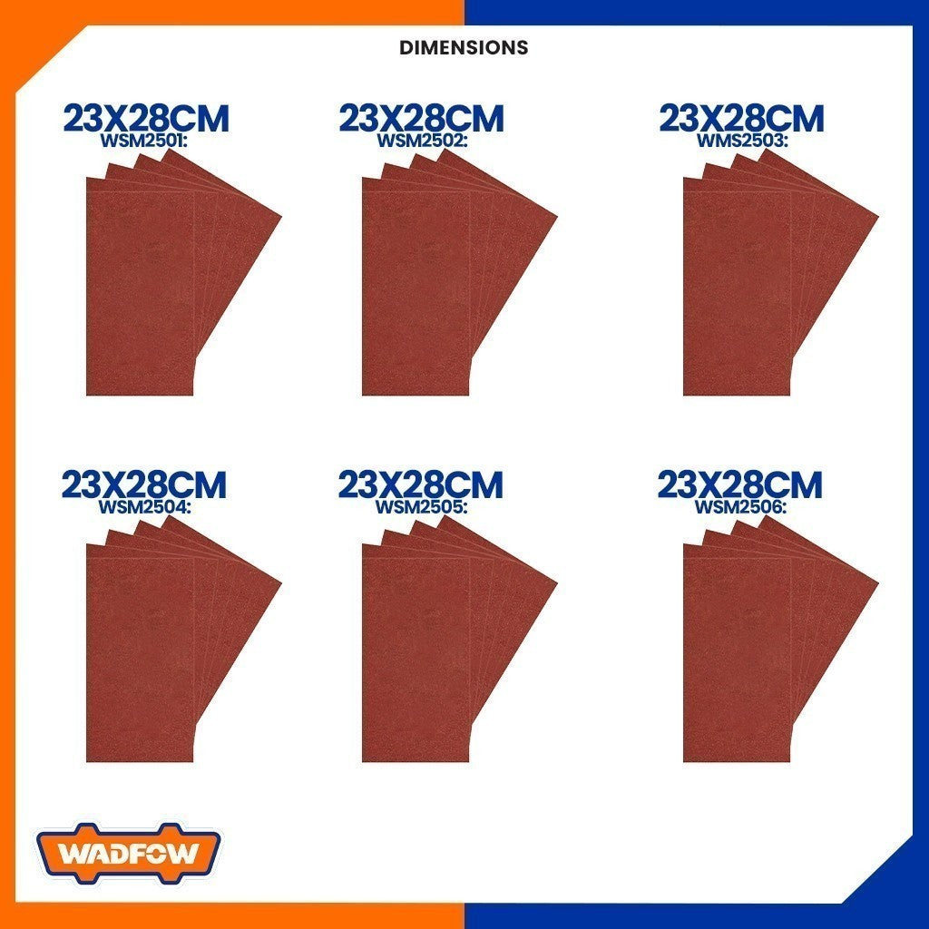 WSM25 Sandpaper 50pcs/set Finishing Sanding Sheet 230 x 280mm