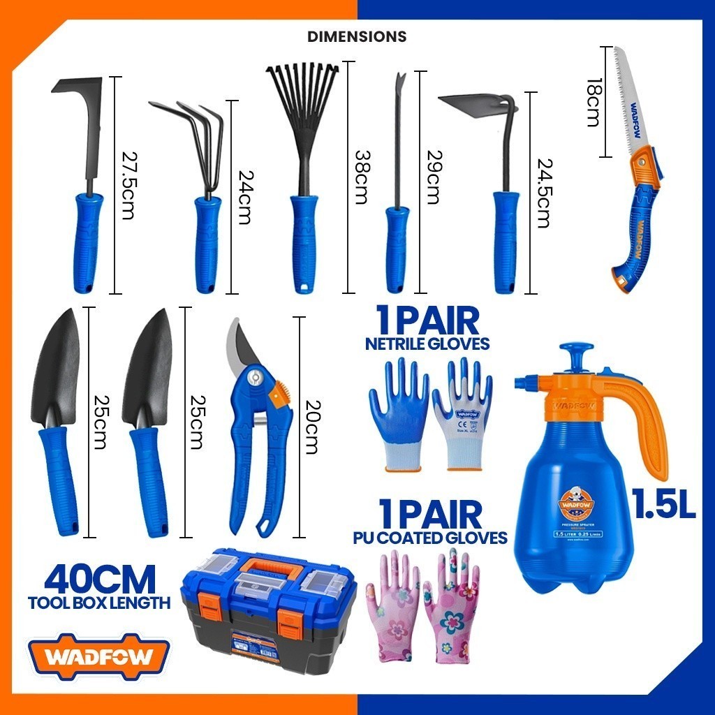 Hand Garden Plastic Tool Set With 16 Inch 13pcs.