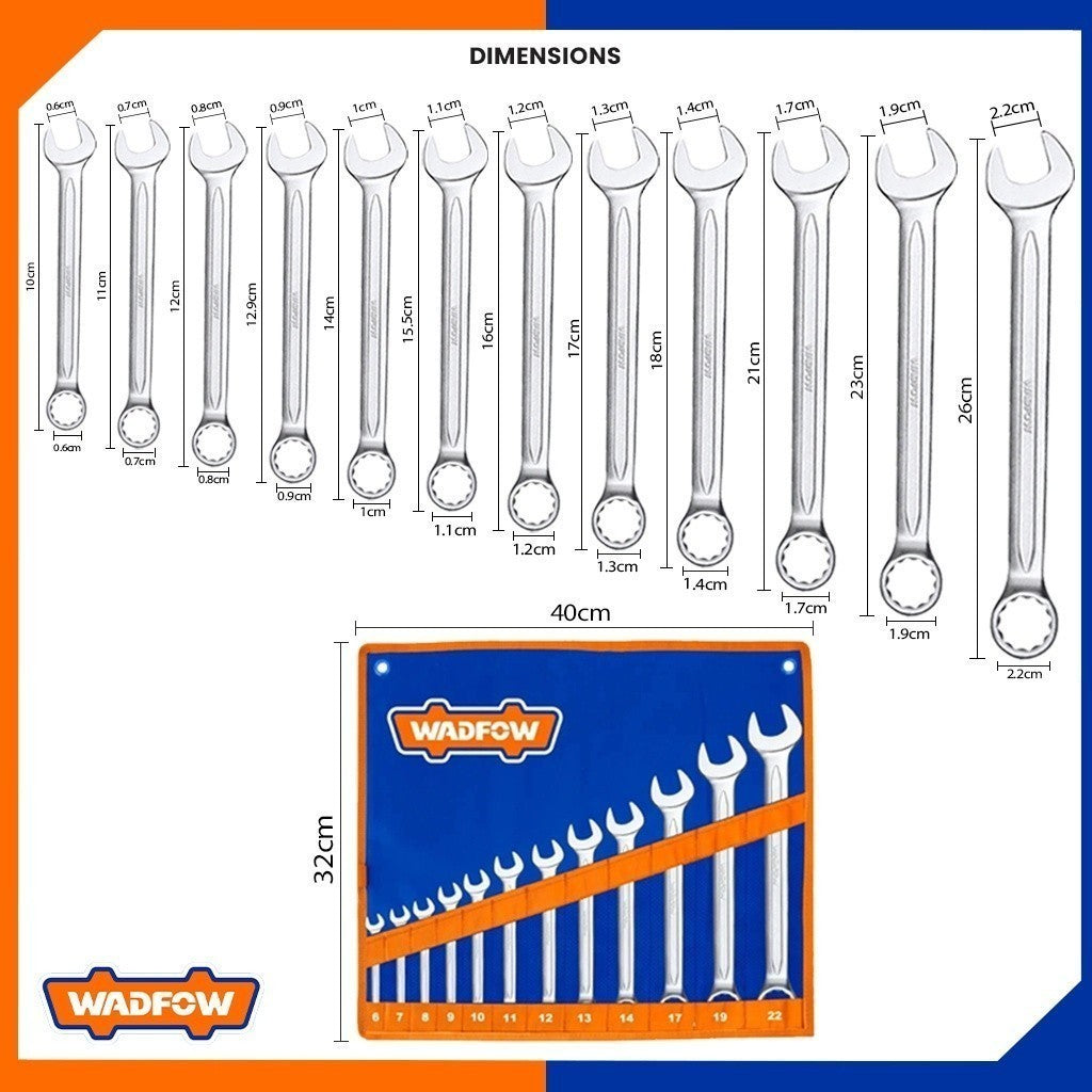 12pcs Combination Spanner Wrench Set