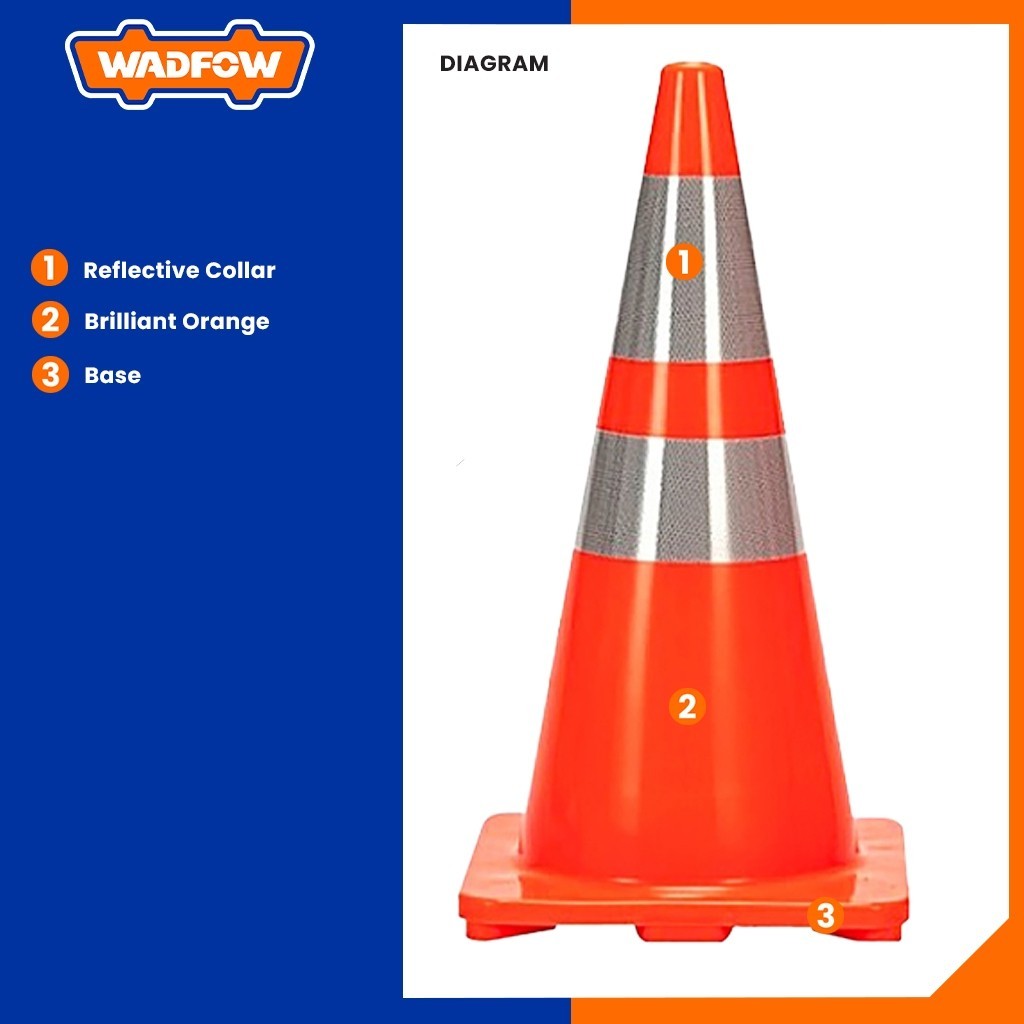 WYJ1A Reflective Collars PVC Traffic Cone 45mm-90mm WYJ1A