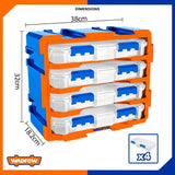 Modular Cabinet set of 4 plastic boxes divided into 13-compartments WTB8344