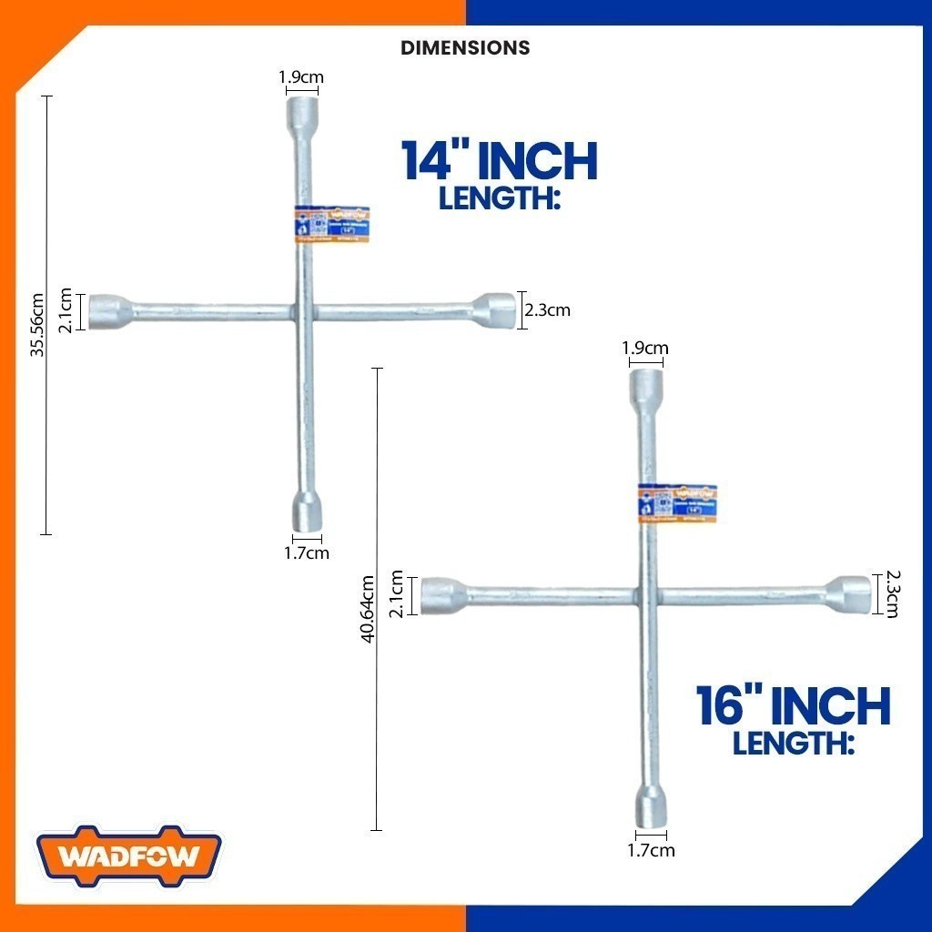 14 And 16 Inch Cross Wrench (17/19/21/23mm)