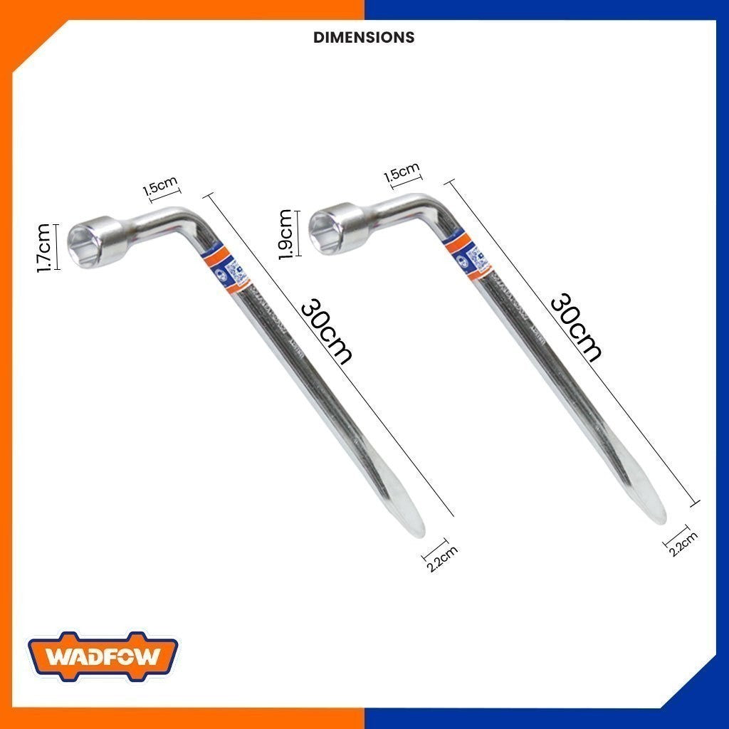 17mm-19mm Chrome plated L-Type Wrench with Screw Driver Crowbar