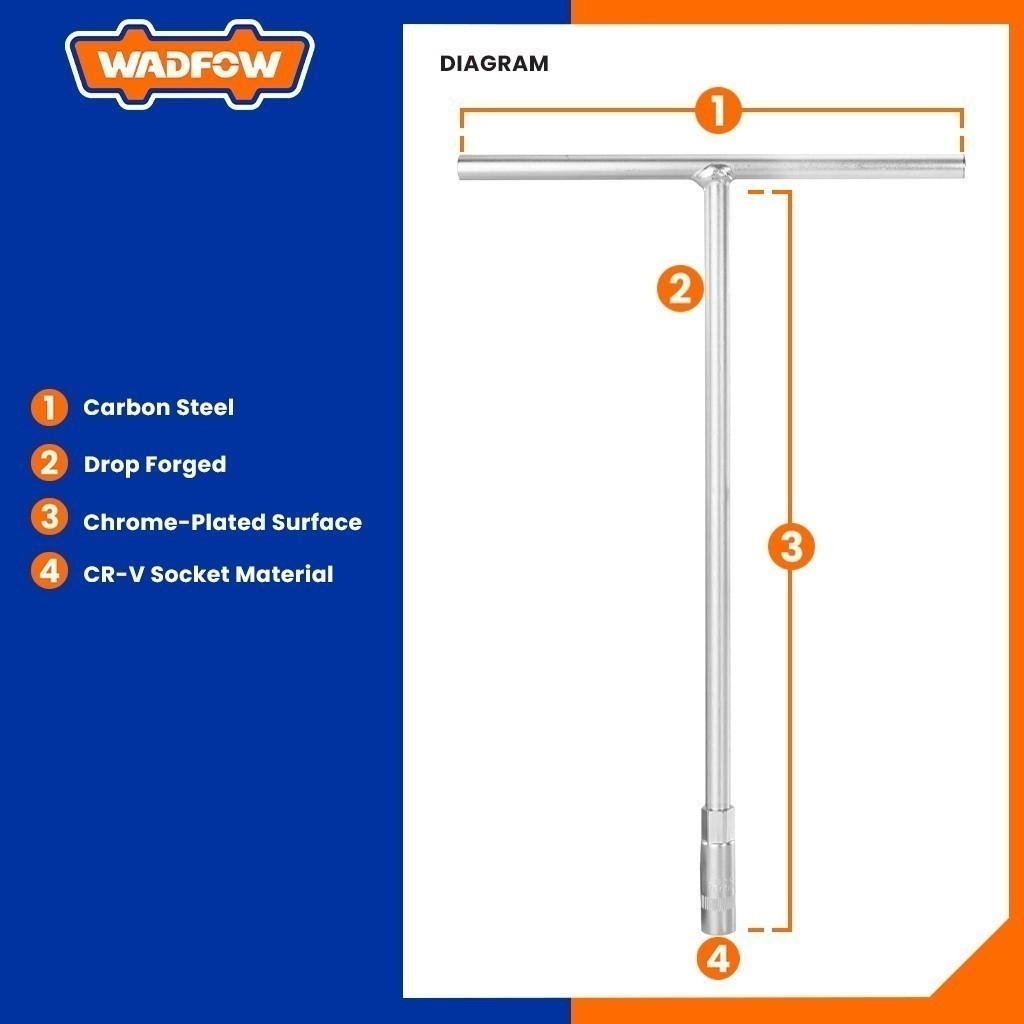 T Wrench Handle Socket Tools 8mm to 19mm