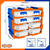 Modular Cabinet Storage set of 2 & 4 plastic boxes divided into 13 & 6 compartments WTB8346