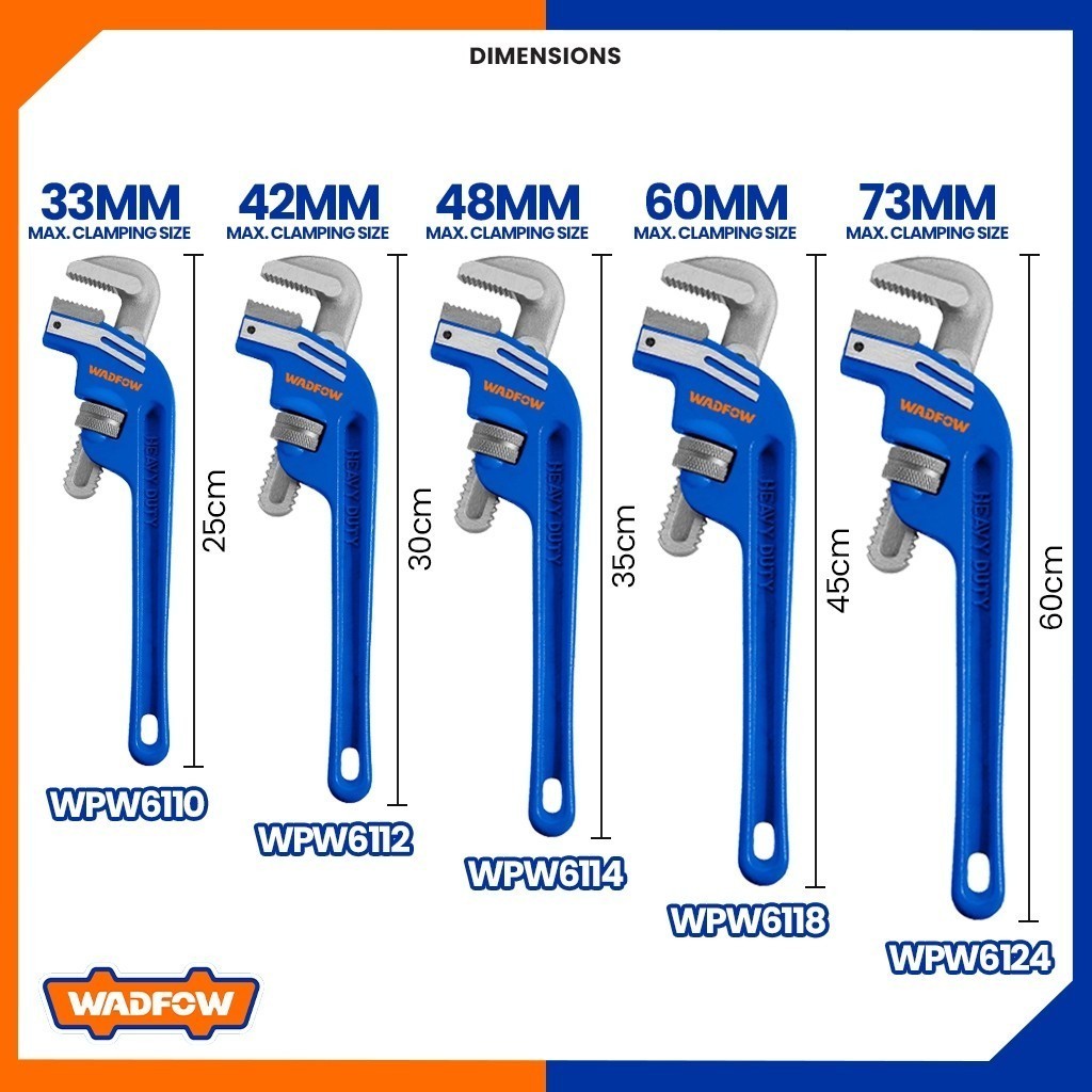 Deflection Offset Pipe/Piping Wrench 8inches to 24inches