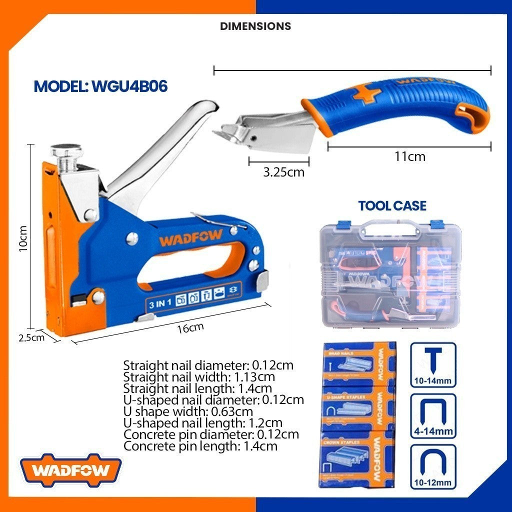 3-in-1 Staple Gun Tacker Set 4-14mm with Staple Remover WGU4B06