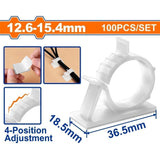 Adjustable Cable Tie Mounts w/ Double-sided glue tape & 4Position Adjustment 100pcs/set White