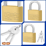 Brass Padlock Durable 20mm-50mm with 3 Pcs Iron Keys