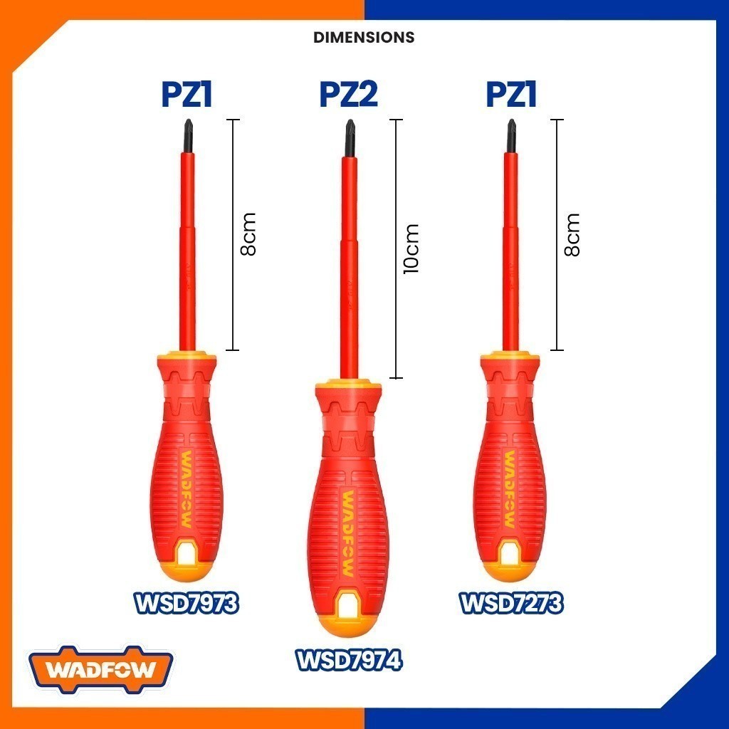 1000V Insulated Pozi-Drives Philips Screwdriver (Round Shank)