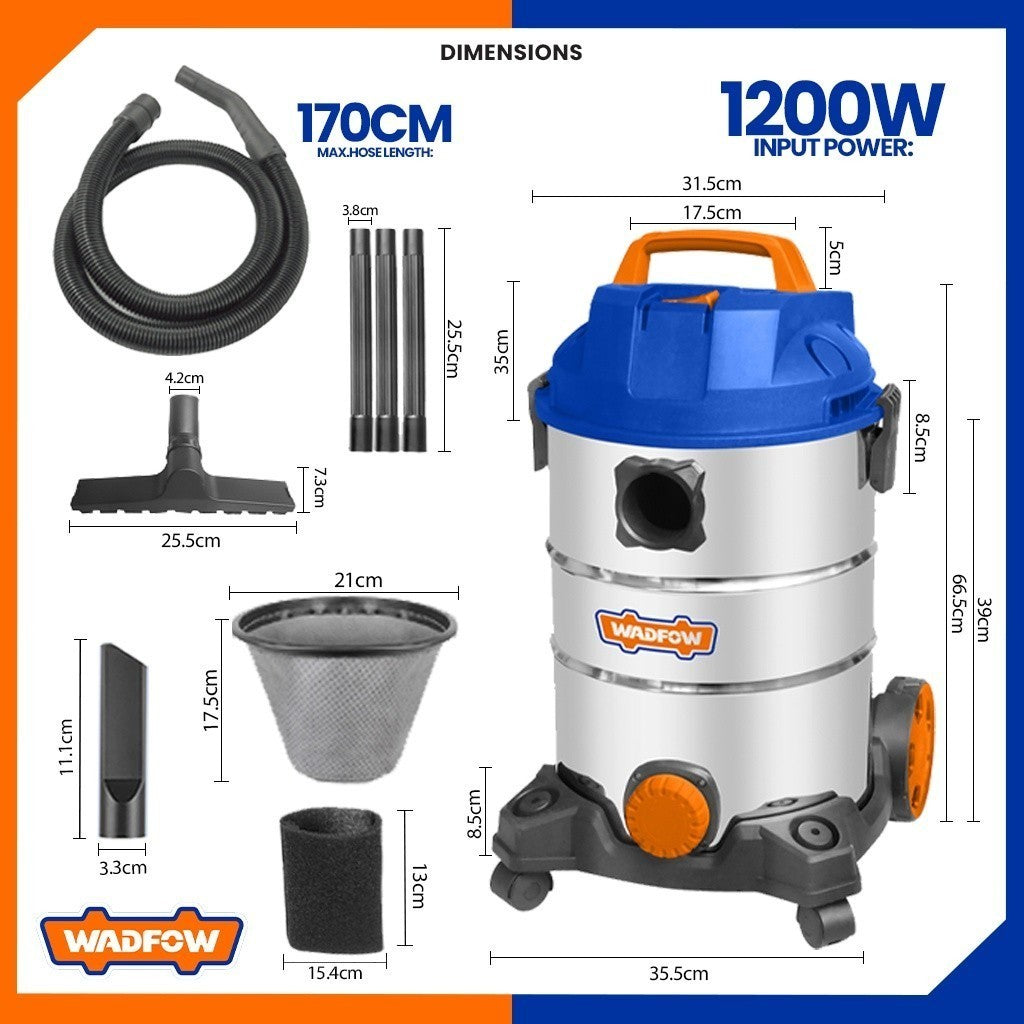 30 Liters Wet & Dry Vacuum Cleaner 30L Capacity 1200W