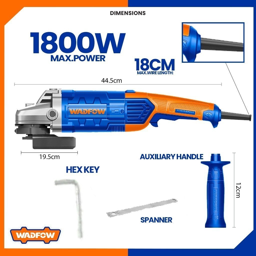 Electric Angle Grinder 1800W WAG851801