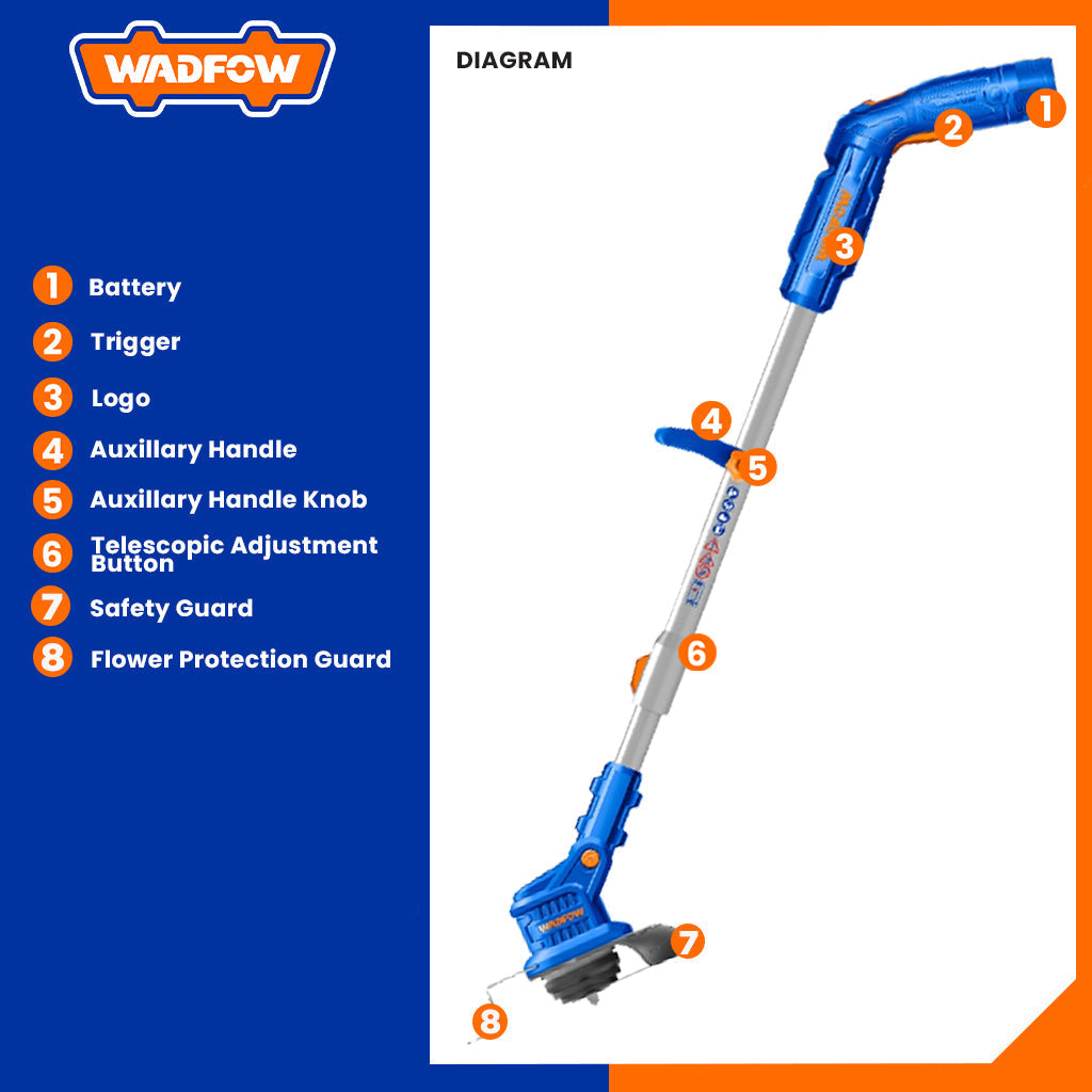 Grass Trimmer 12v With 1pc Battery & Charge Lawn Mower