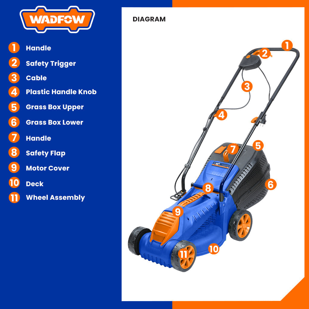 Electric Lawn Mower 1200W 220-240V WEN3201