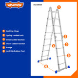 Multi-Purpose Aluminum Ladder Step rise 270mm X 4550mm X 2170mm WLD7H44