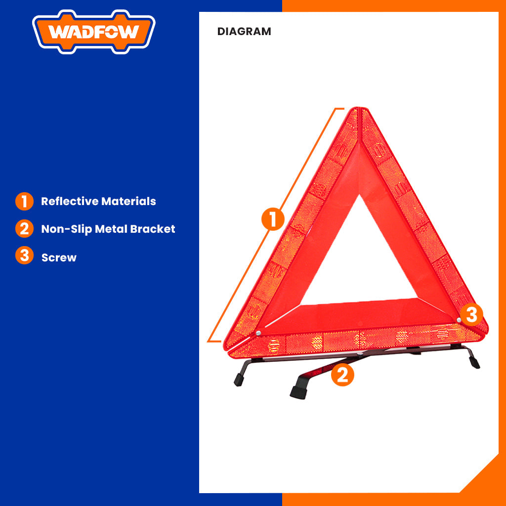 Car Emergency Breakdown Warning Triangle Red Reflective Safety Hazard WYJ3A43