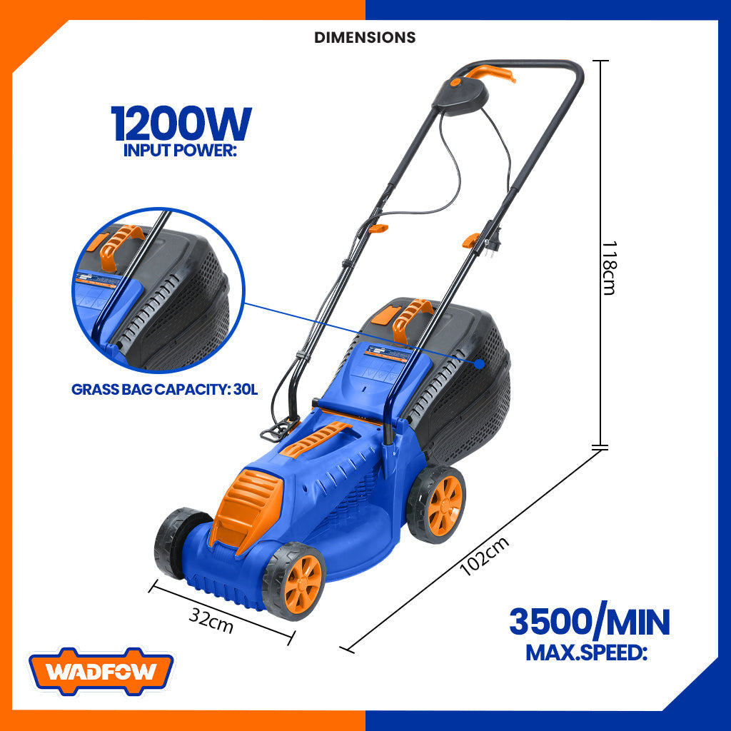 Electric Lawn Mower 1200W 220-240V WEN3201