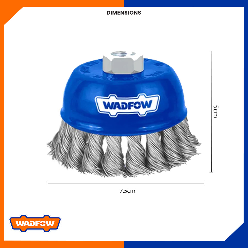 Cup Brush Twisted Wire For Grinder With Nut 75mm M10 X 1.5