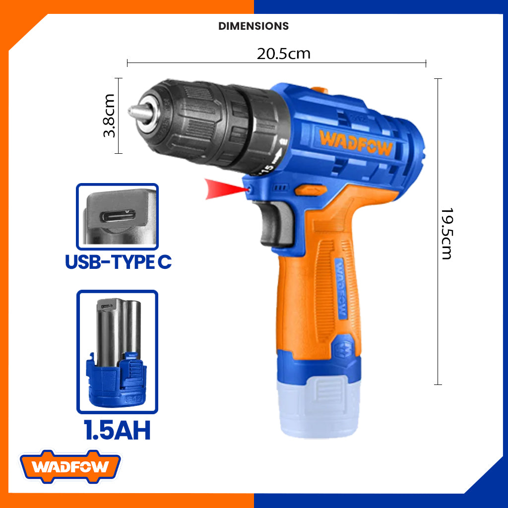 Cordless Drill 12V with 1 Battery WCDS520