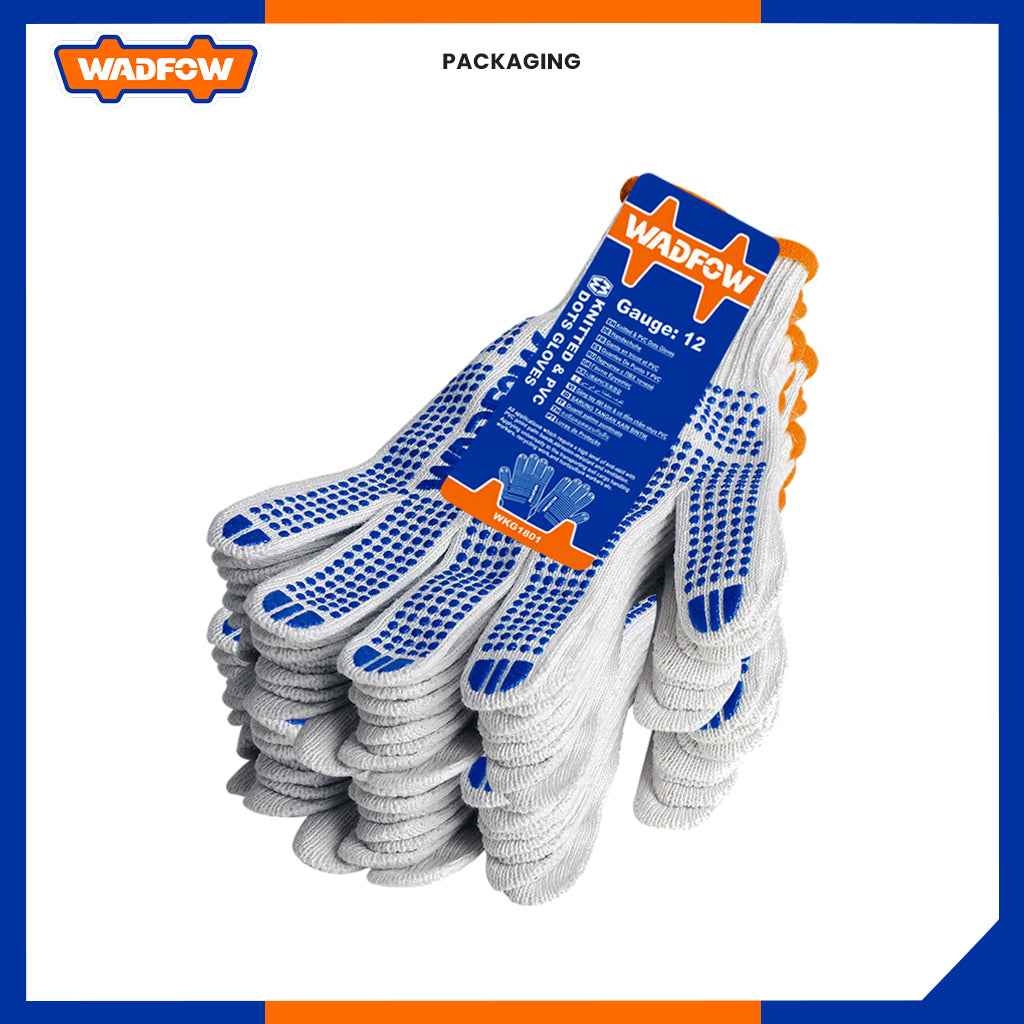 Protective Knitted Cotton Safety Gloves With Pvc Dots