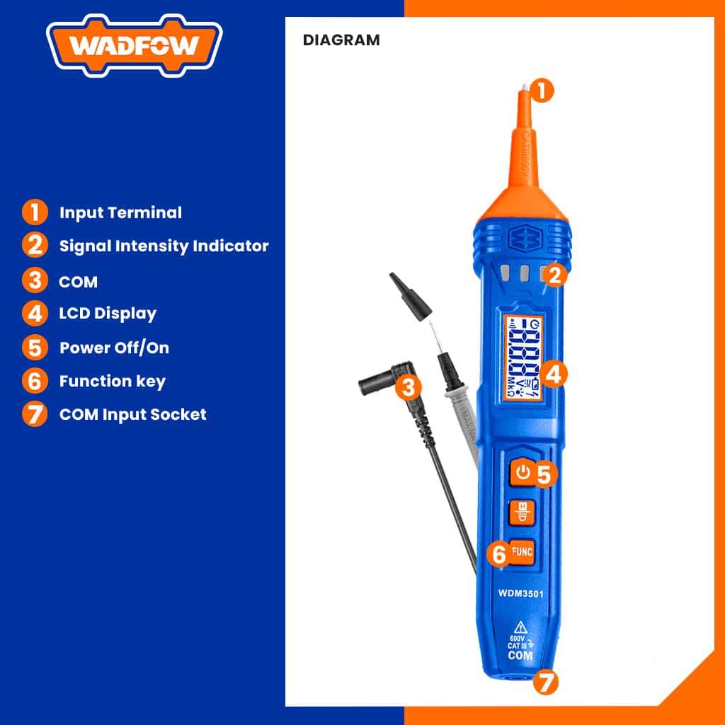 Digital Multimeter Pencil True RMS 4000counts WDM3501