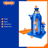 Hydraulic Welded Bottle Jack 20 Ton With Safety Valve For Cars WHT