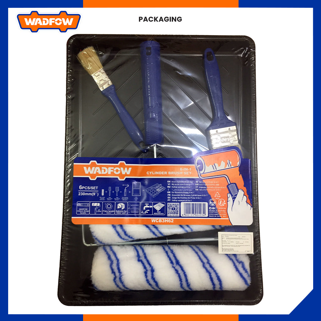 6-in-1 Paint Tray, Cylinder Brush Wall, and Roller Set 293 x 405mm WCB3H62