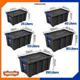 25Liters Stackable Plastic Container - Black WTB3325