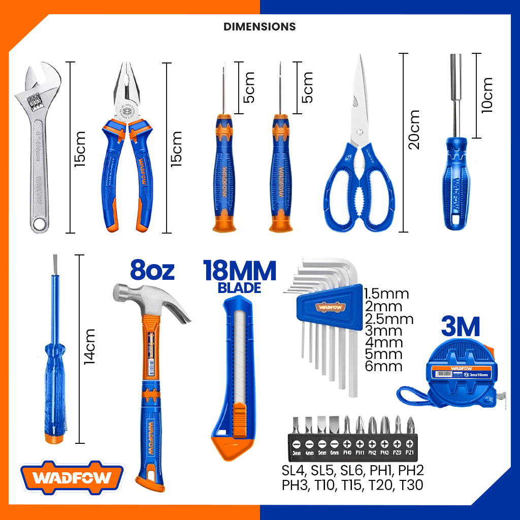 Hand Tools Set With Backpack 28 Pieces