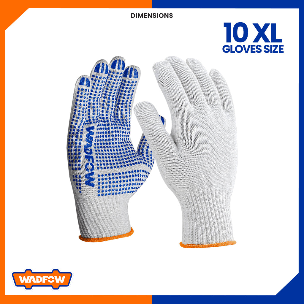 Protective Knitted Cotton Safety Gloves With Pvc Dots