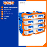 Modular Cabinet set of 4 plastic boxes divided into 13-compartments WTB8344