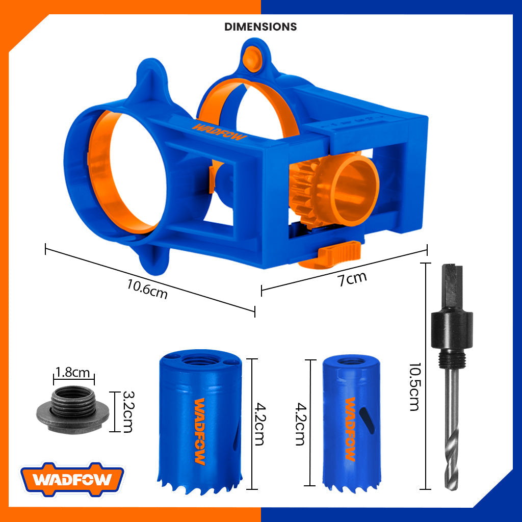 4PCS Door Lock Installation Hole Saw Set with Plastic Guide WKJ2404