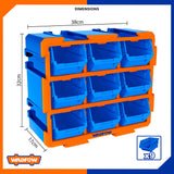 Set of 9pcs Plastic Trays Modular Storage Tower 380 x 170 x 320mm WAD-HT WTB8330